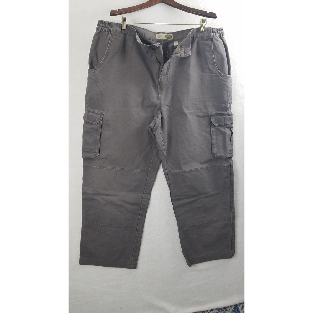 Cabelas Mens Cargo Pants brown Cotton Elastic Waist‎ Outdoor Size 40x30